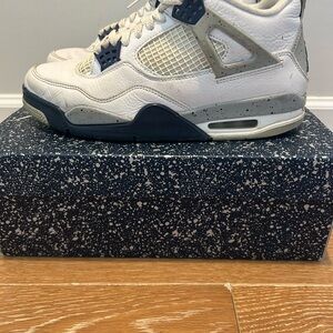 Jordan White and Dark Blue Sneakers